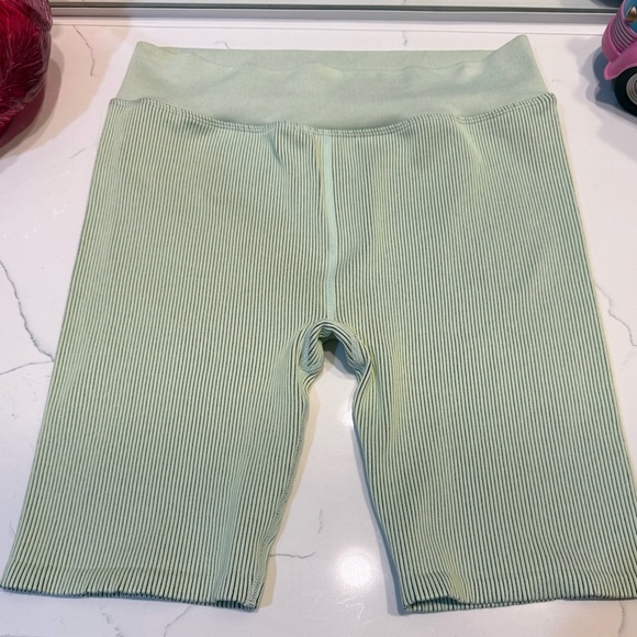 Calvin Klein Performance Ribbed Shorts - Mint and Black - Picture 1 of 7